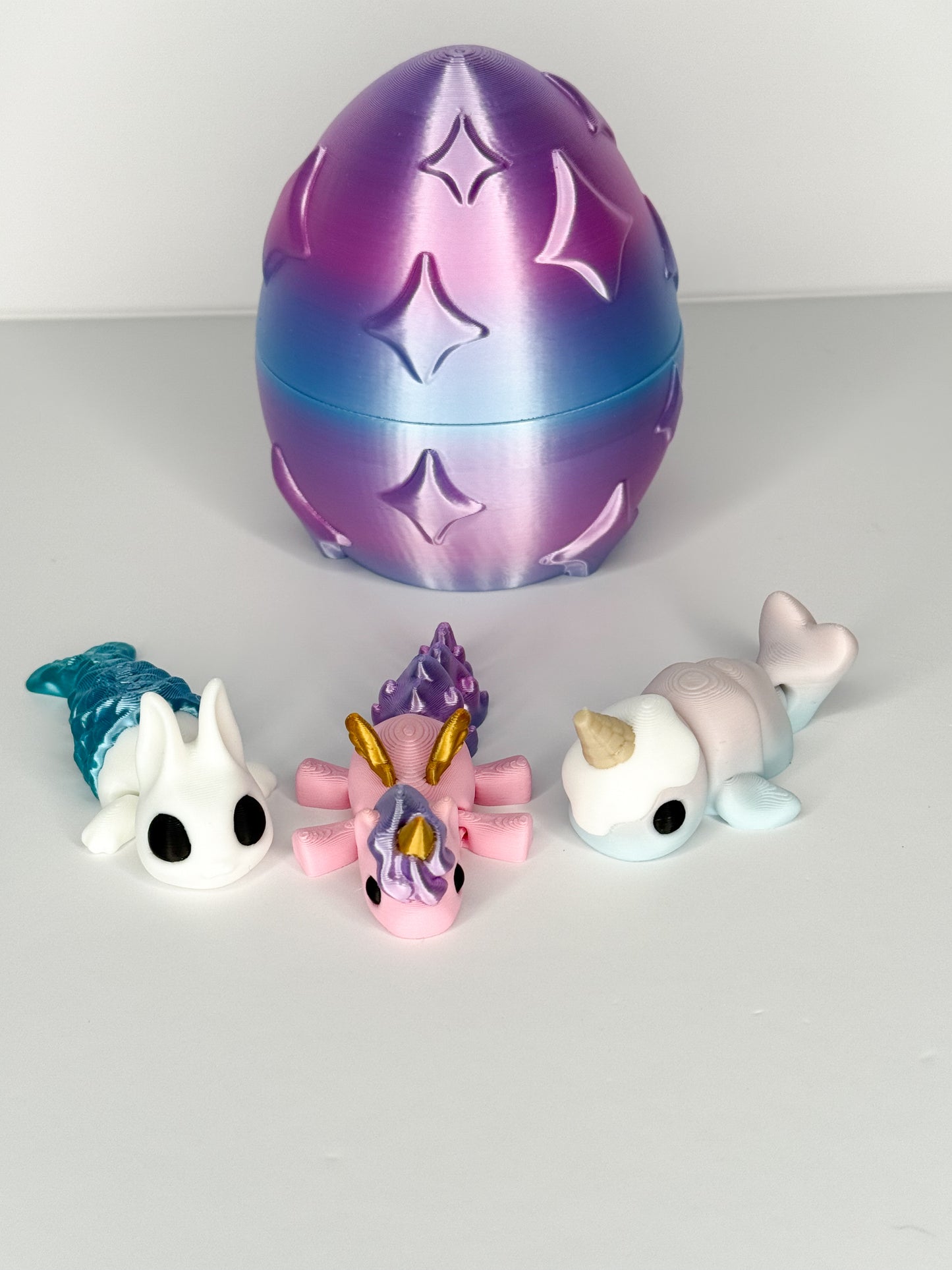 Magical Fantasy Twist Egg โ Articulated Alicorn, Merbunny & Narwhal Surprise! Easter Egg, Birthday Gift