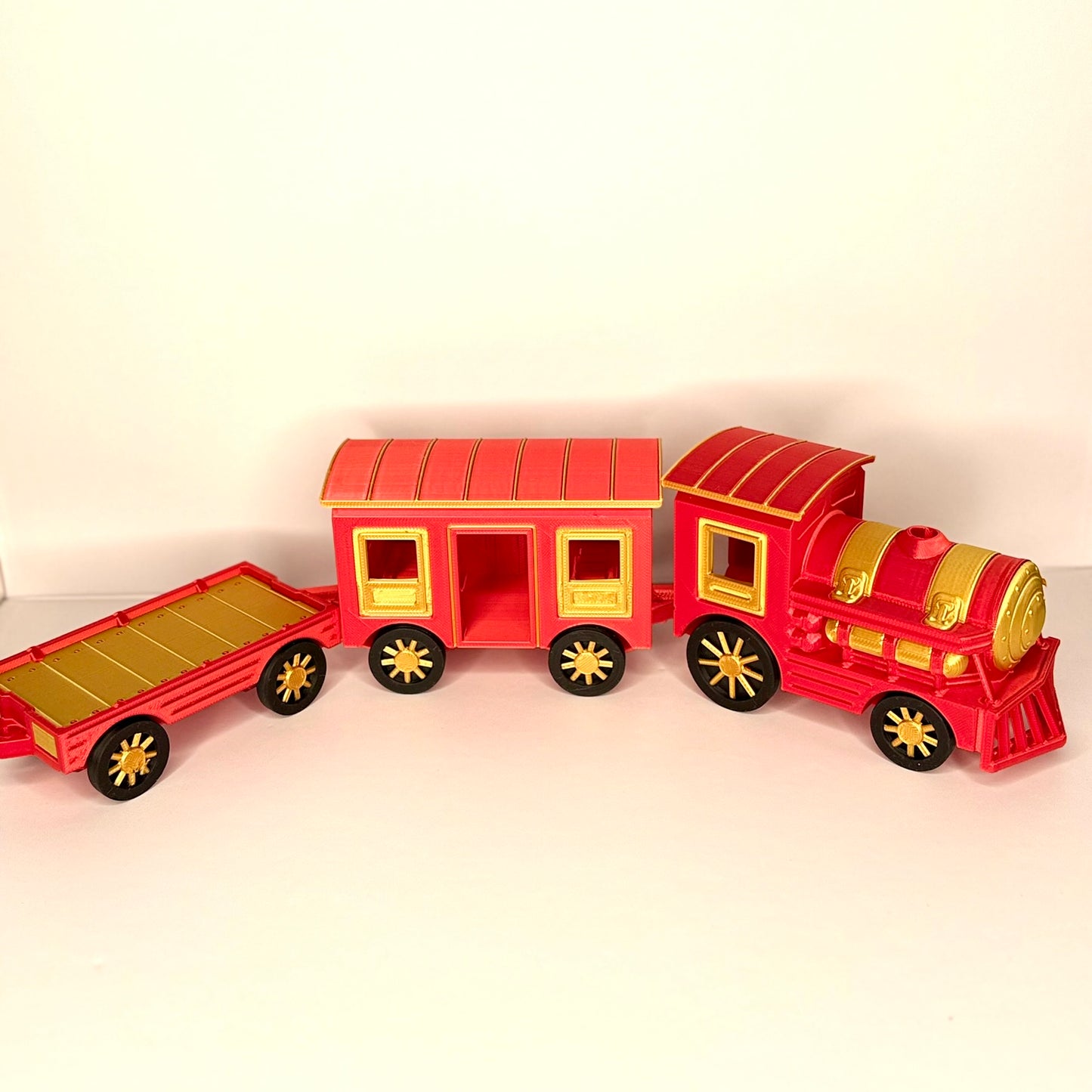 Rolling Train Set | Engine, Passenger & Cargo Car | Perfect for Pocket Pals, Mini Figures and Imaginative Play!