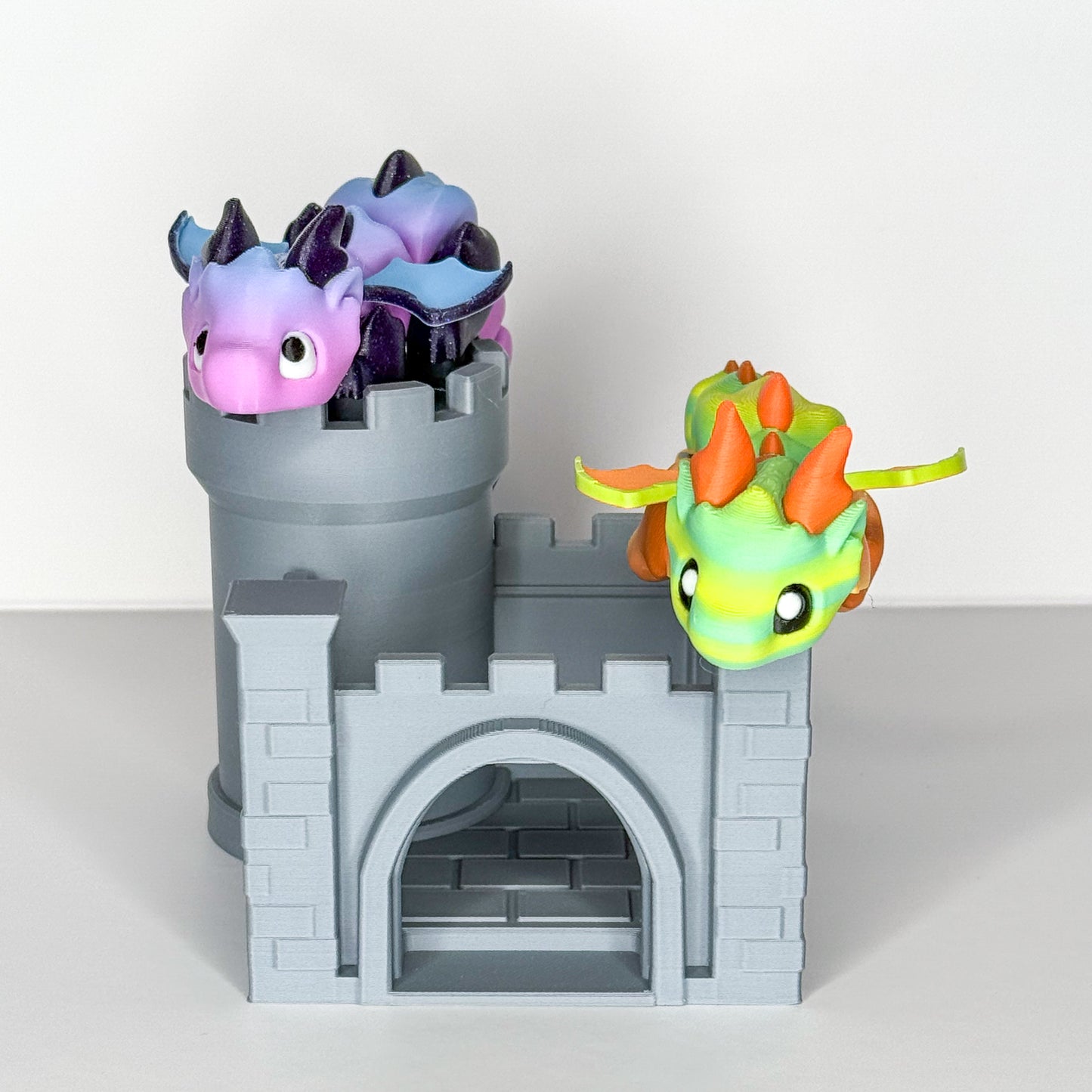 Articulated Baby Dragon with Castle – Choose Your Dragon & Castle Combo | Desk Decor Pencil Holder